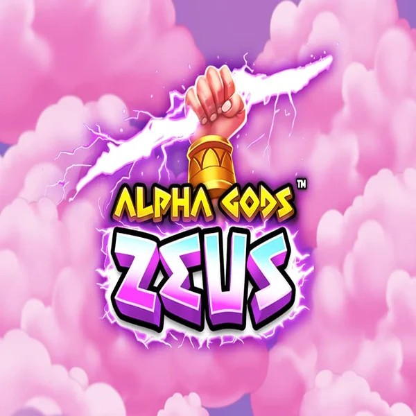 Alpha Gods Zeus slot logo by PearFiction Studios at Ninlay Casino